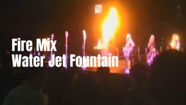 Fire mix water jet fountain show