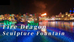 Dragon Sculpture Multimedia Music Fountain with Fire Jet Fountain