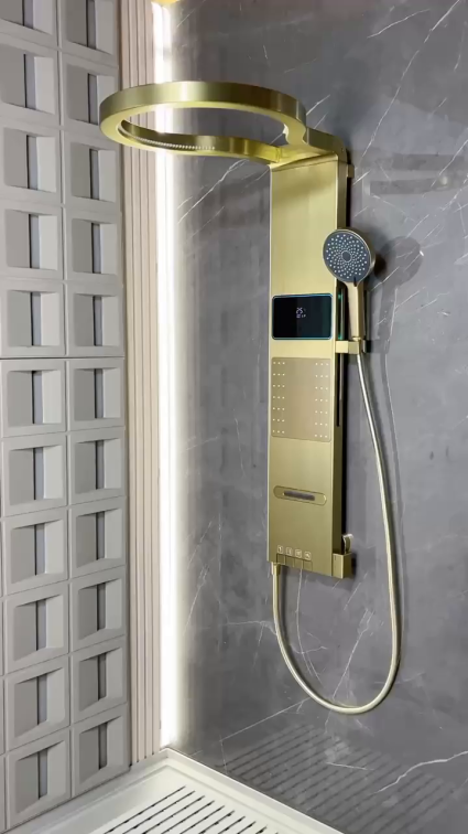 Fyeer brush gold digital shower panel