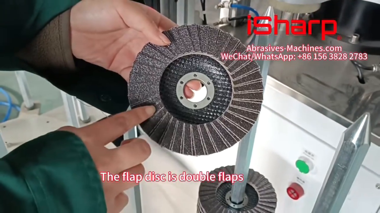 iSharp Double flaps flap disc making machine-how to make Double leaves flap disc