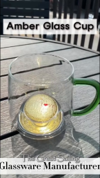 Custom Amber-Encapsulated Borosilicate Glass Cups