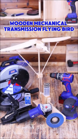 How to make a wooden mechanical transmission flying bird