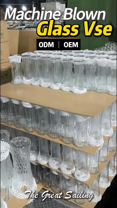 Bulk Supply of Machine-Made Glass Vases for Custom Glassware and Home Decor Solutions