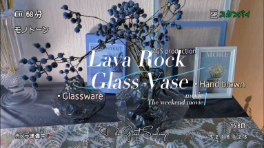 Lava rock shape glass vase