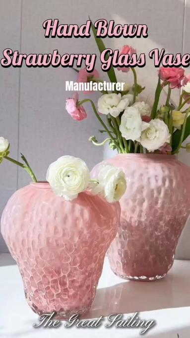 Discover the Artisan Craftsmanship of Strawberry-Shaped Hand-Blown Glass Vases