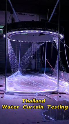 Factory Testing: Dia.3m Digital Water Curtain in Thailand