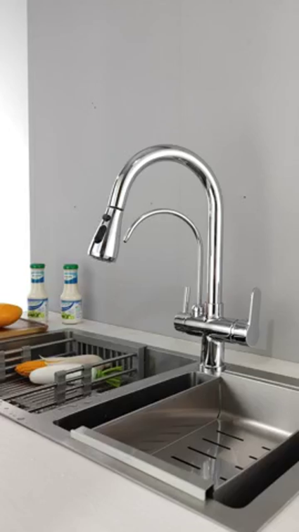 Fyeer 3 Way Pull Out Kitchen Faucet