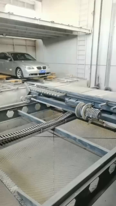 mechanical parking spaces in a vertical lift parking garage