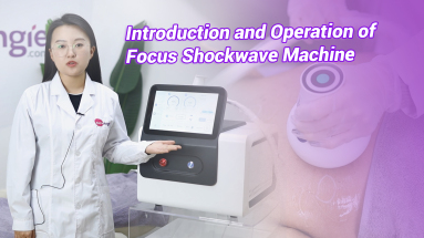 Portable focused shockwave therapy machine designed for clinics and rehab centers.