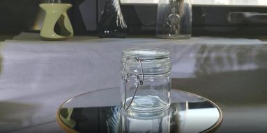 Glass Storage Jars With Lid-Glass spice storage jar