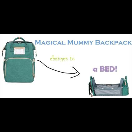 Magical Mummy Backpack changes to a bed | Twinkling Star Handbag