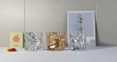 Colorful twisted wine glass