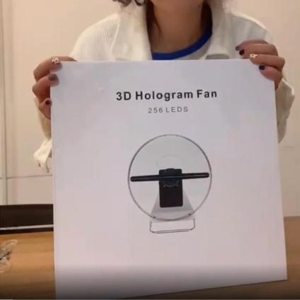 Open the package of 3D desk hologram fan