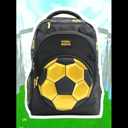 Soccer School Bag OEM school backpack BTS Back To School For Boys Gold Foil Print | Twinkling Star