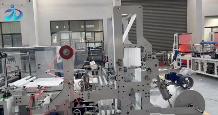 single draw tape bag piece-by-piece making machine with auto folding unit