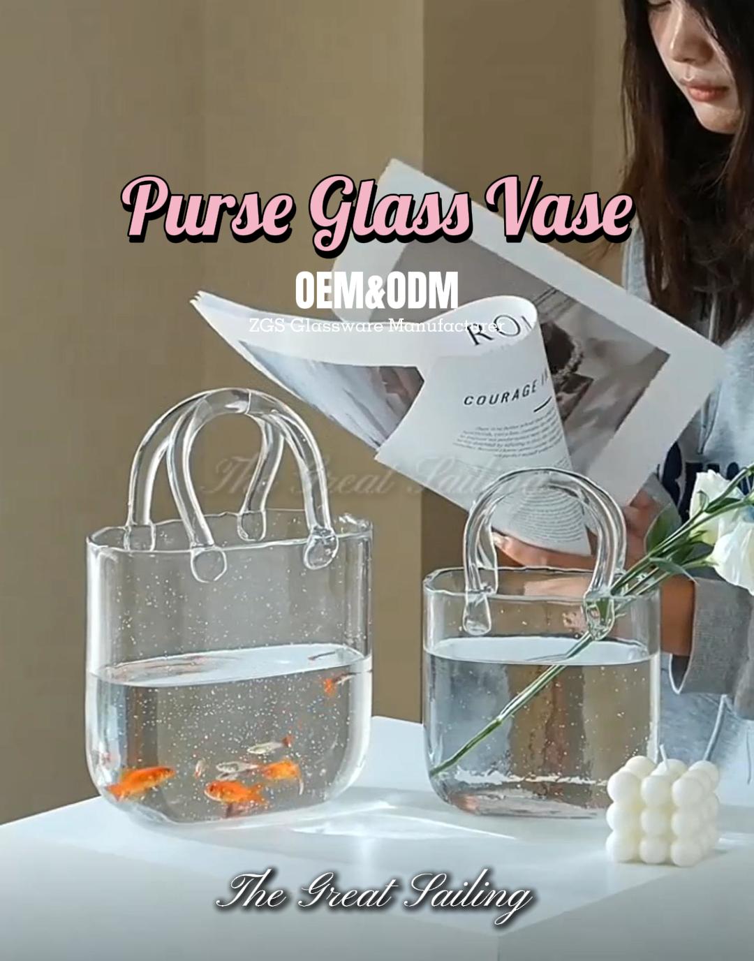 Elevate Your Home Decor with Our Unique Purse Shape Glass Vase