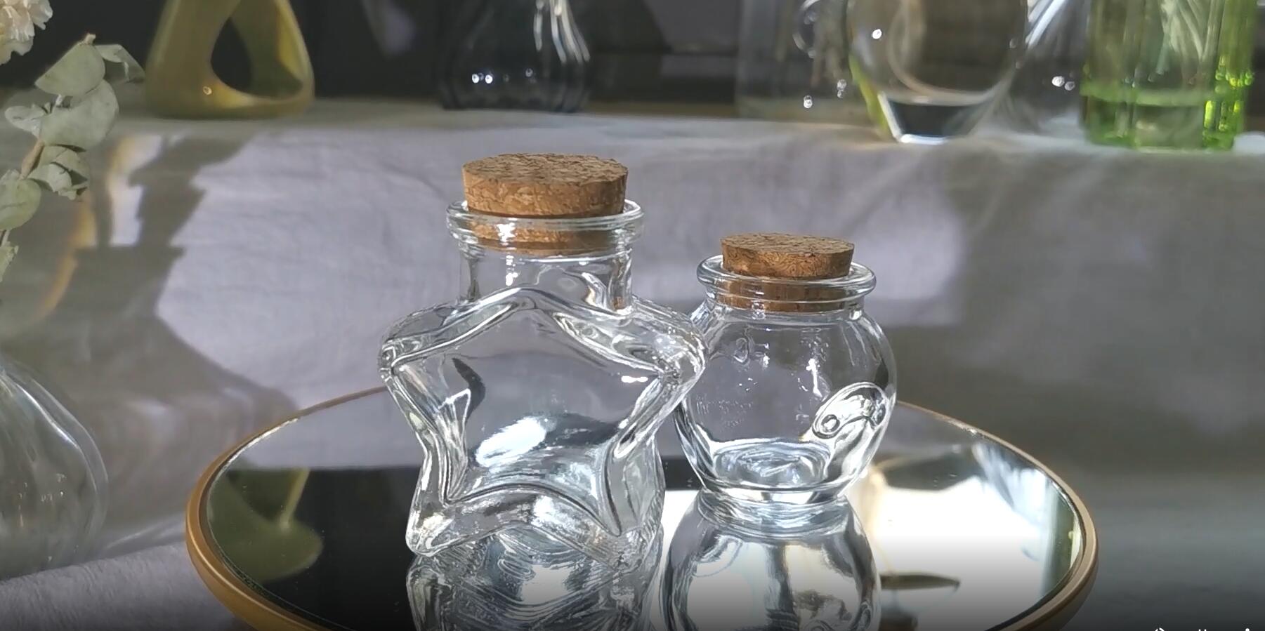 Glass case show - spice jar and candy jar