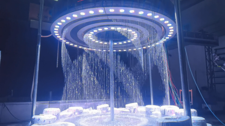 Indoor 2 Rings Round Digital Water Curtain