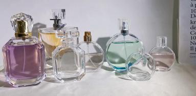 three series of perfume bottles