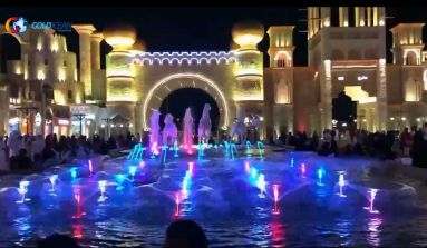 Aqua Square Music Dancing Water Fountain at Global Village, Dubai