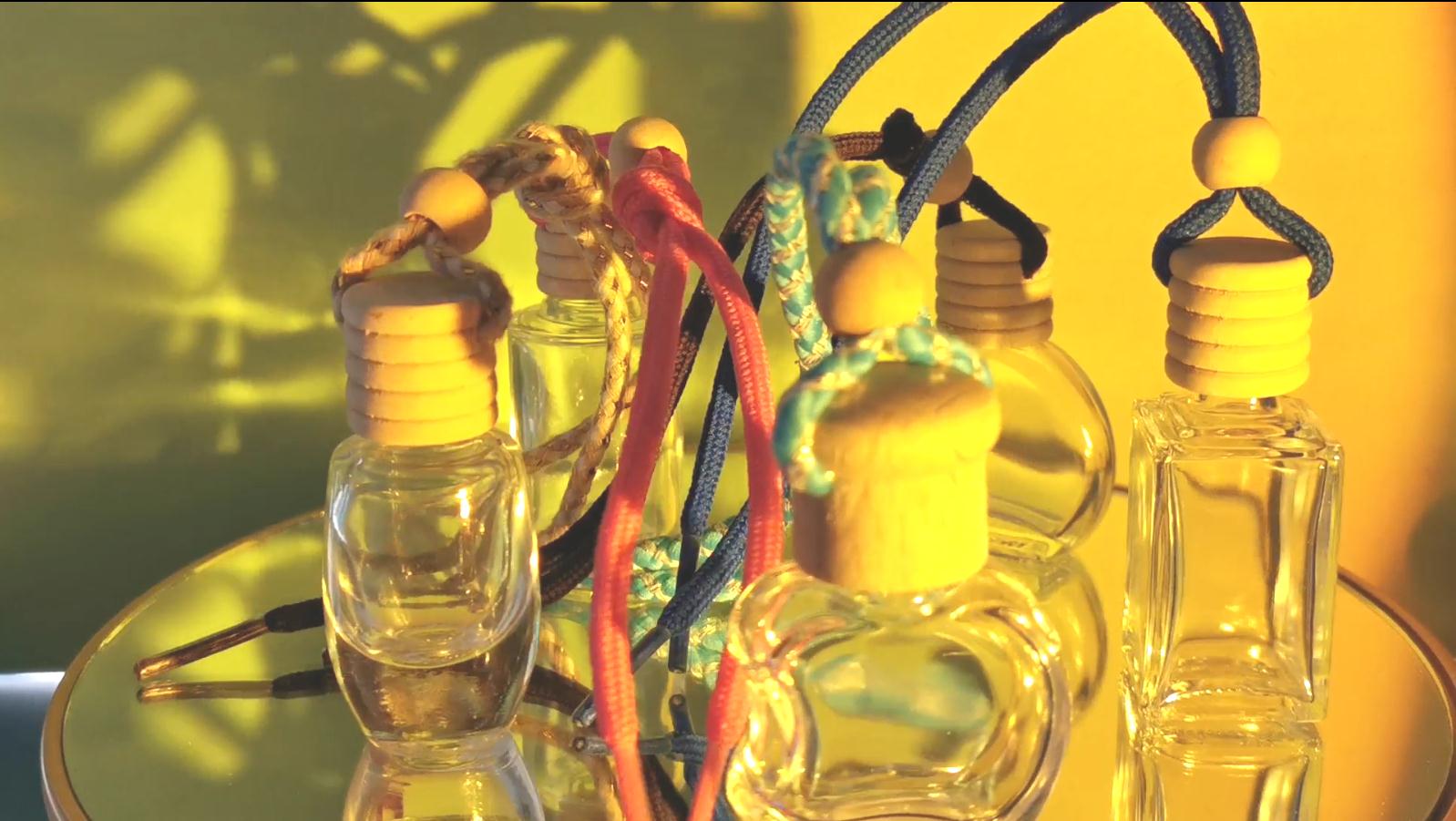 Car Perfume Bottle With Wooden Cap