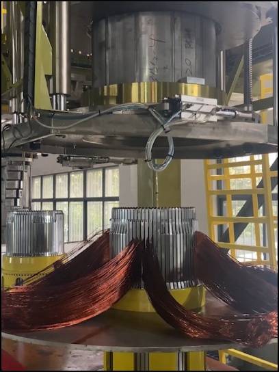 Automatic wind turbine stator winding making -Coil winding and inserting process