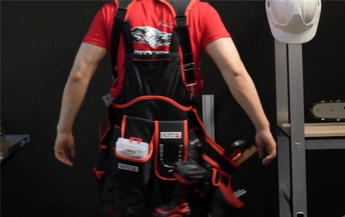 YATO application of heavy duty tool bag including safety tools and portable tool pouch