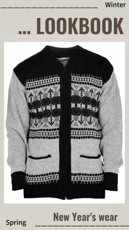 Winter cardigan with pattern for students