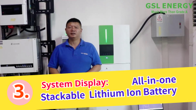 (3) System Display : GSL All-In-One Stackable Solar Lithium Ion Battery Solar Inverter System