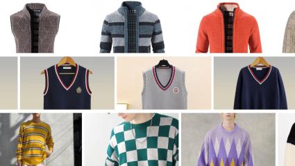 Wholesale men's knitwear sweater, cardigan sweater, school uniform