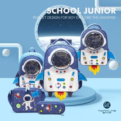 Astronauts Rocket Student Bag Outer Space Boys backpack Big Compartment | Twinkling Star