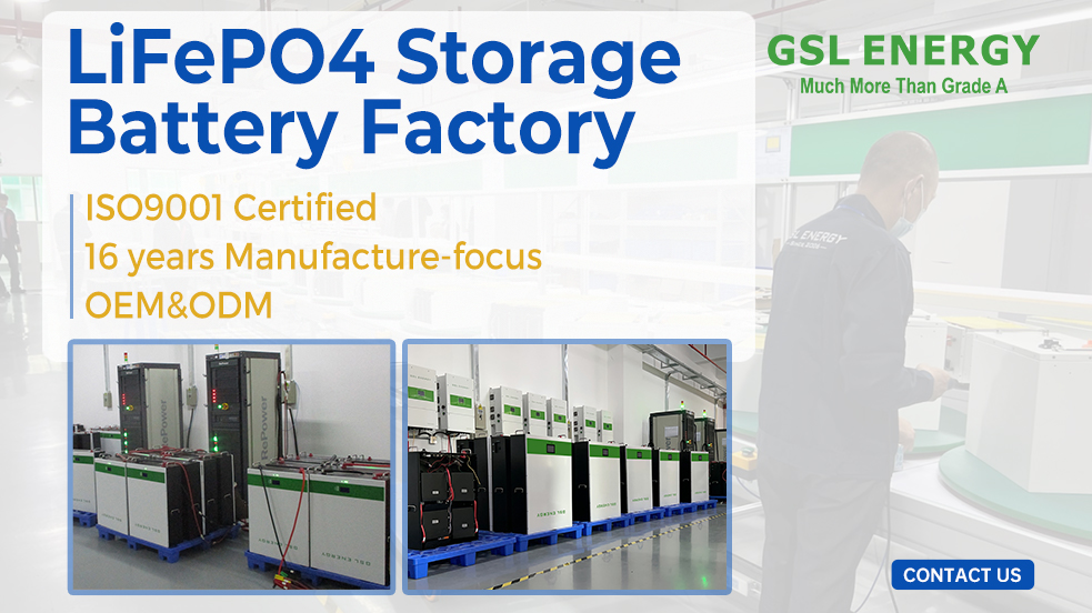 GSL ENERGY Solar Lithium Ion Battery 48V Powerwall LiFePO4 Battery Factory Production