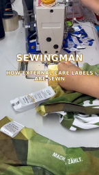 External care labels need accurate positioning and clean stitching to keep every piece consistent during bulk production.